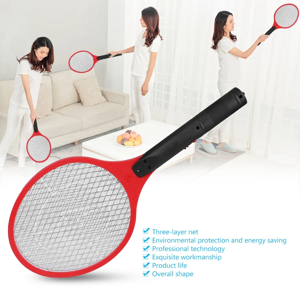 Electric Fly Swatter Electric Bug Swatter Cordless Rechargeable Electric Fly Mosquito Swatter Bug Zapper Racket Insects Killer