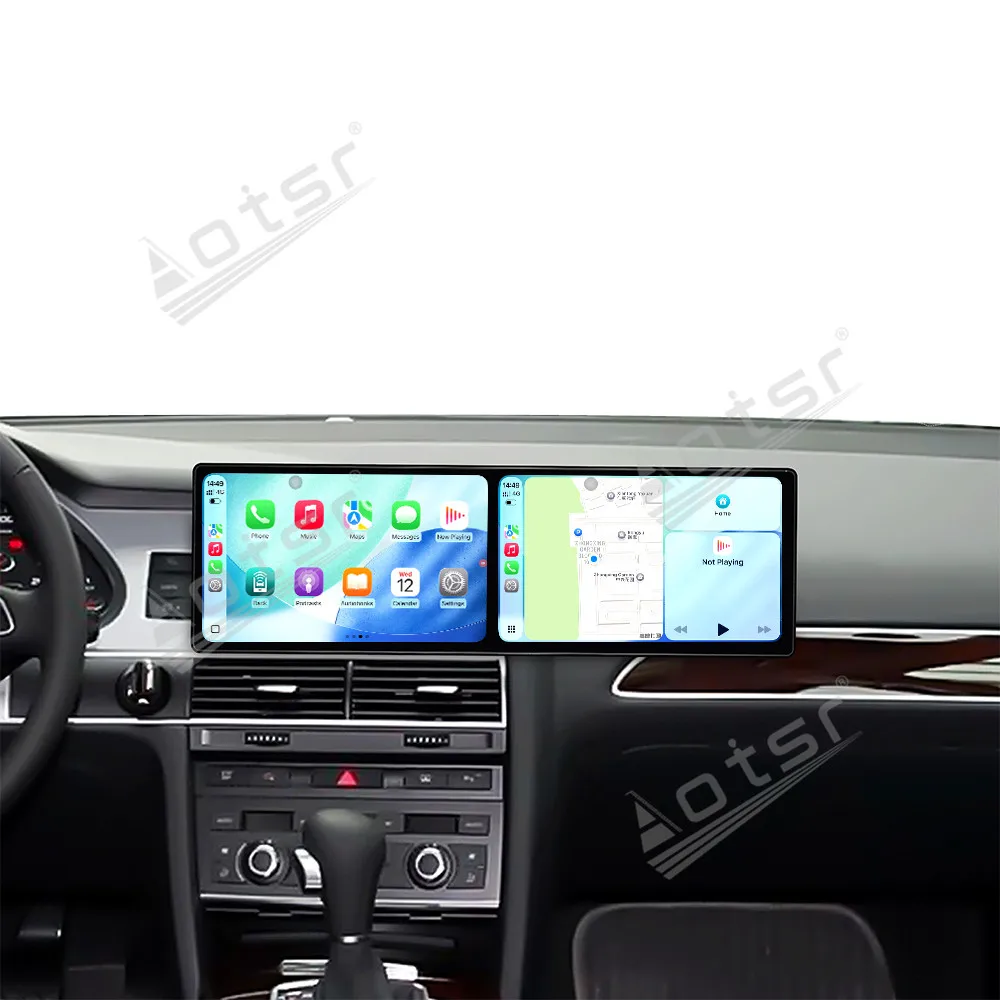 

Dual Screen 9.1 Inch Android 15 Carplay Touch Screen For Audi A6 2005-2009 Multimedia Player Car GPS Navigation Head Unit Auto