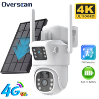 4K 8MP WIFi/4G Sim Card Solar Camera Outdoor Battery PTZ IP Camera Dual Lens Surveillance Camera EseeCloud Security Protection