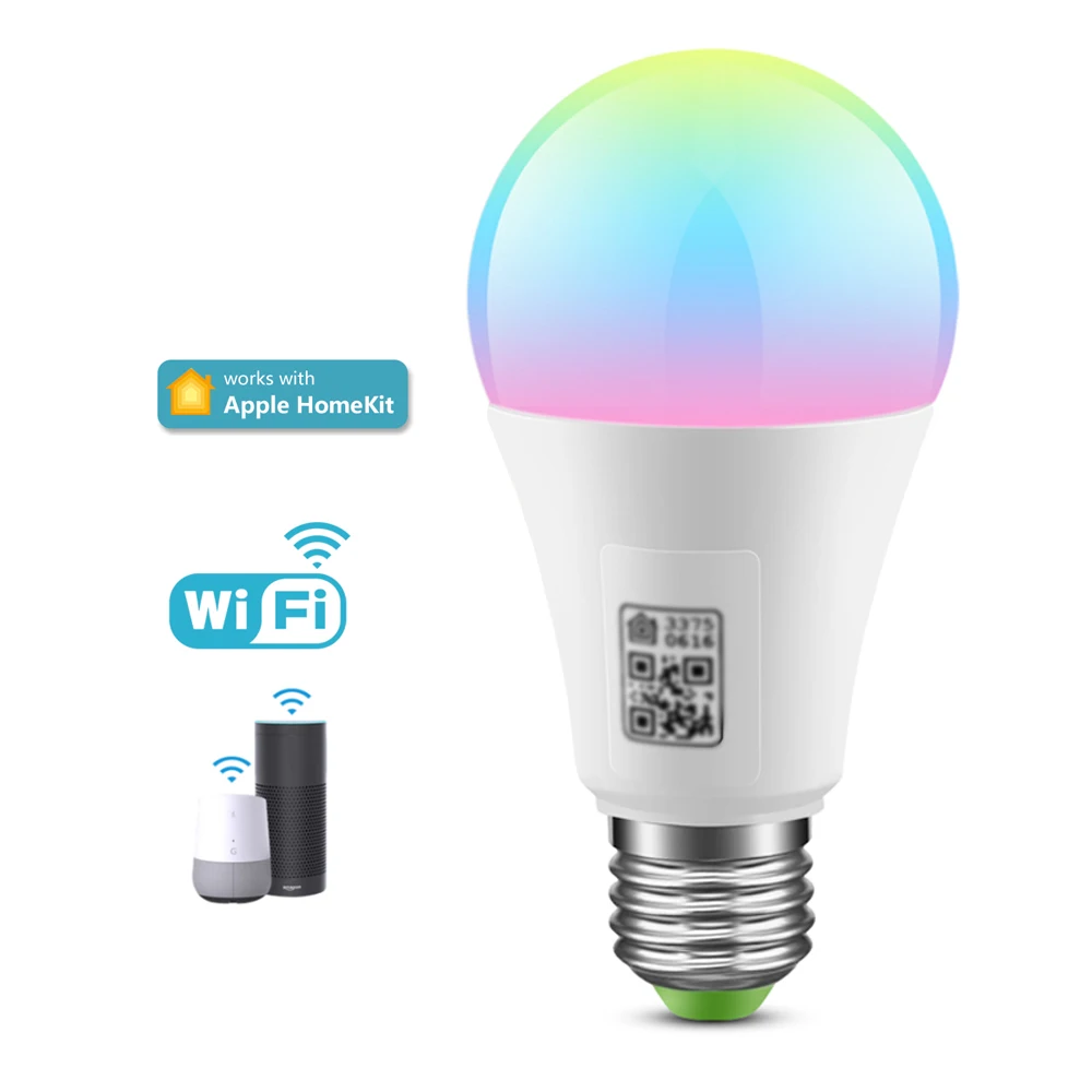 Phone Homekit App Control RGB Smart Bulb Zigbee A19 9W E26 E27 RGBCW LED Smart Bulb