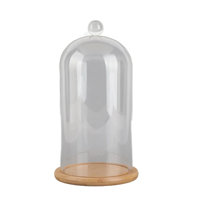 C2 Clear Glass Jar Dome Cover Decorative Clear Glass Dome Cloche Bell Cover Fresh Flower Glass Cover For Wedding Party Valentine