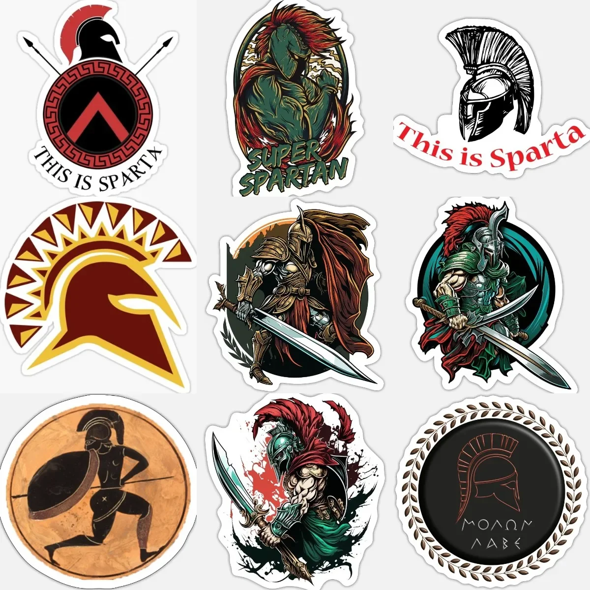 

Spartan Warrior Helmet Creative Stickers Accessories for Decorate Car Wall Room Van Wall Table Off-road Helmet Camper Bumper