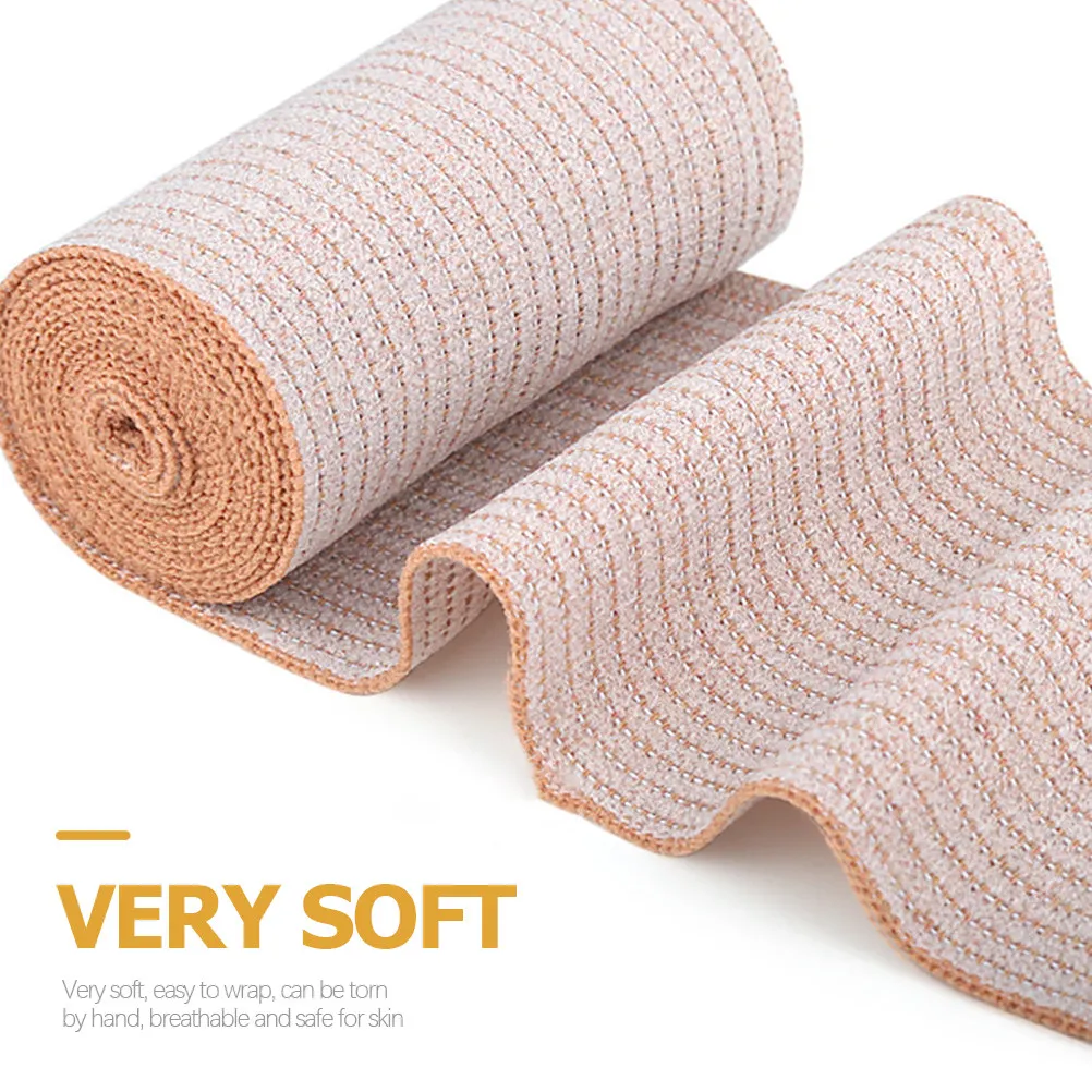 2 Rolls Compress Wrap Elastic Tape Compression Bandages Sports Breathable Adhesive