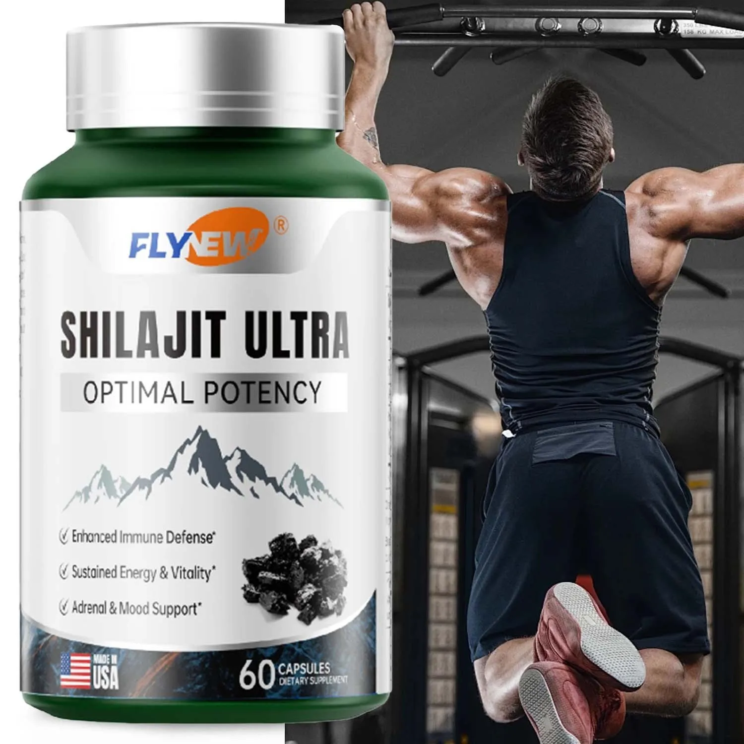 

Shilajit - Promotes Muscle Strength and Growth, Energy Support, Improve Athletic Performance - L-Arginine