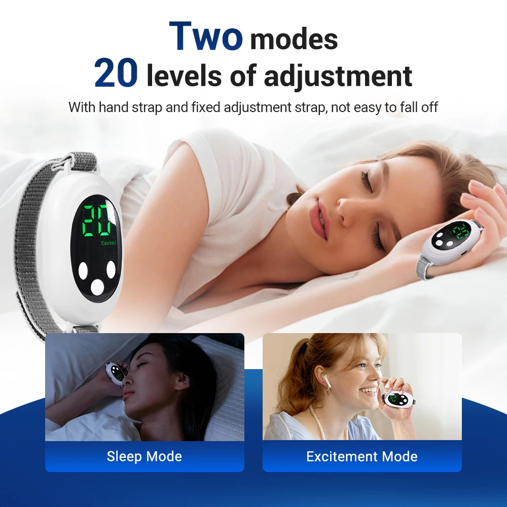 Handheld 20 Levels EMS Sleep Aid Relaxation Treatment Microcurrent Pulse Hypnosis Device Insomnia Stress Pressure Anxiety Relief