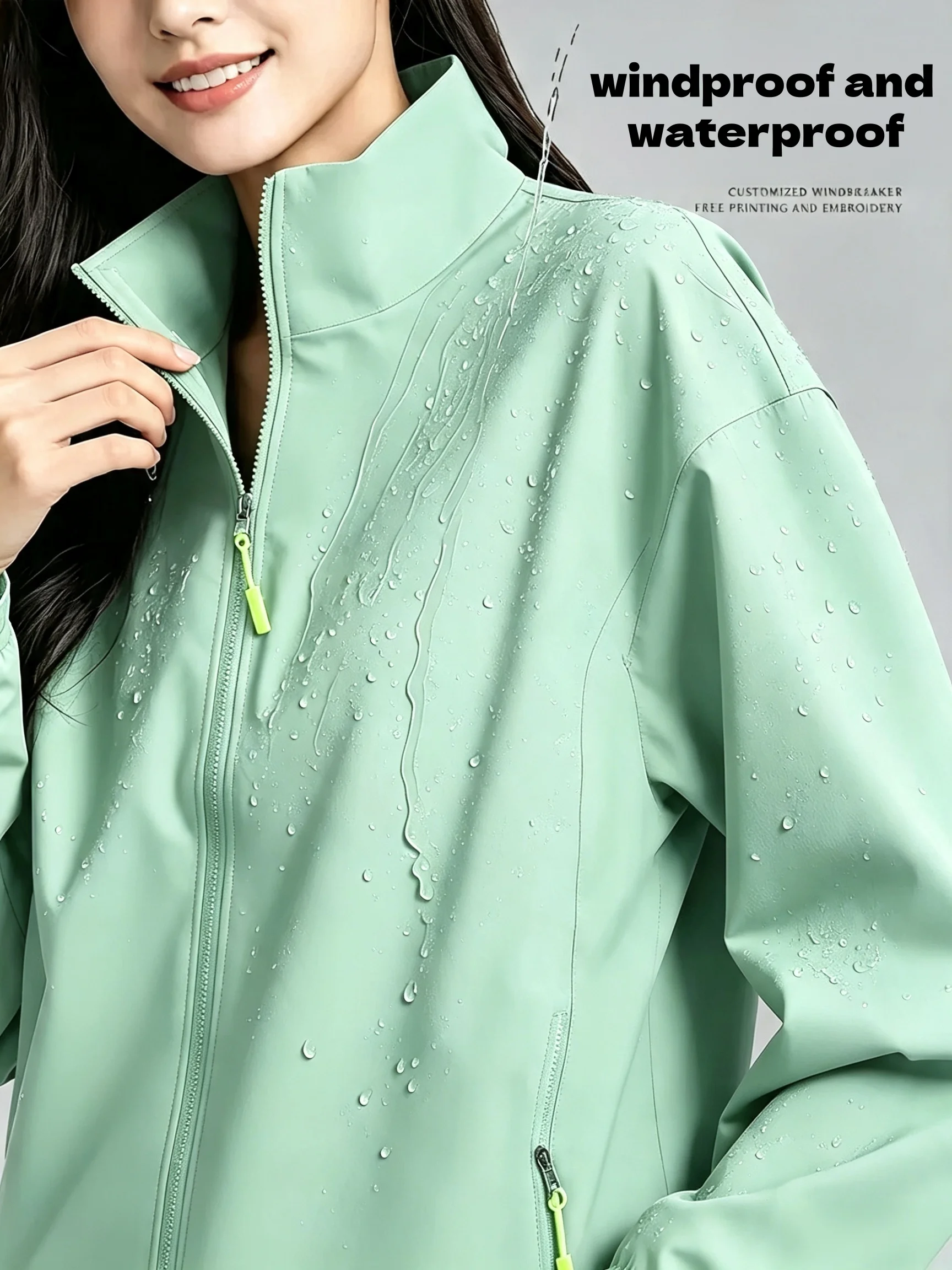 2026new high-end brand men's women's long sleeve zipper jacket autumn fashion exquisite Embroidery waterproof wear-resistant top