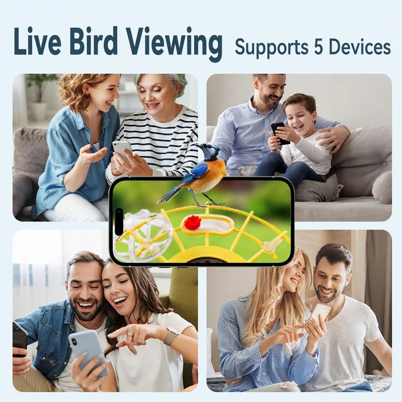 Remote Snack Feeder Bird Recognition Automatic Feeder Pet Smart Bird Feeder with Camera for Outdoor Use