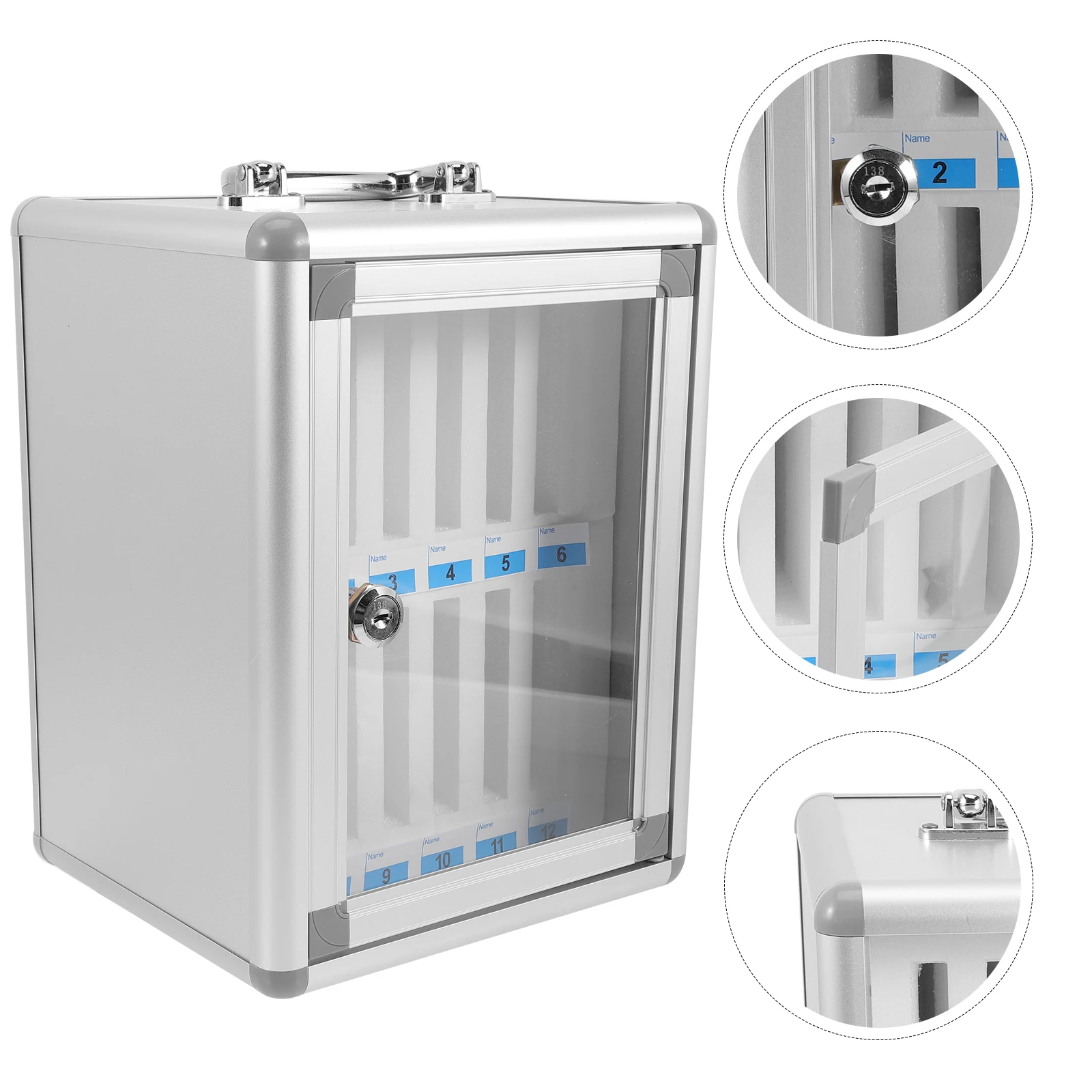 

Aluminum Frame Phone Locker Box Sturdy Case with Safety Lock for Classroom Office School Restaurant Cell Storage