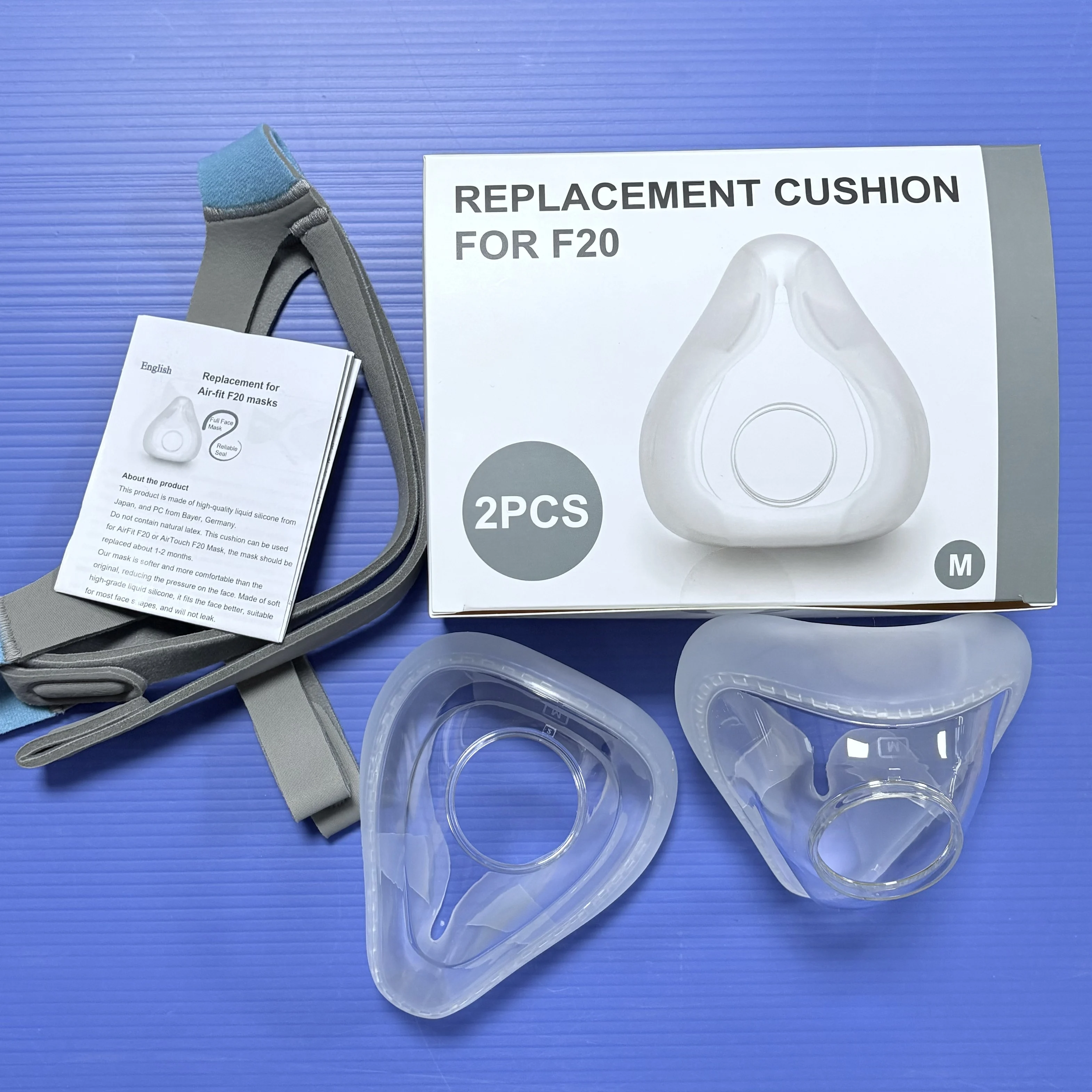 F20 cpap masks, kit with F20 replacement pads and F20 headband replacement parts set, compatible with ResMed F20 accessories.