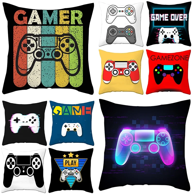 

Game Controller Pillowcase Video Gamer Pillow Case KIDS Play Boy Girl Game Room Gift Home Decor Bed Sofa Room Aesthetics 45x45