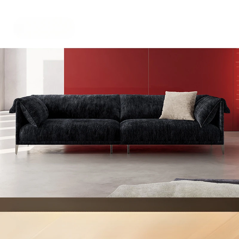 Limited Offer Minimalist Modern Vintage Fabric Sofa Chenier Straight Row Small Apartment