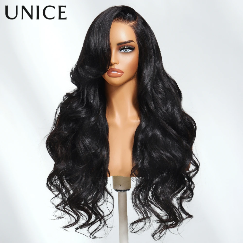 

UNice Side Part Loose Wave Human Hair Wig With Face-Framing Layers & Invisi Drawstring 13x4 Pre Cut Pre Bleached Glueless Wig