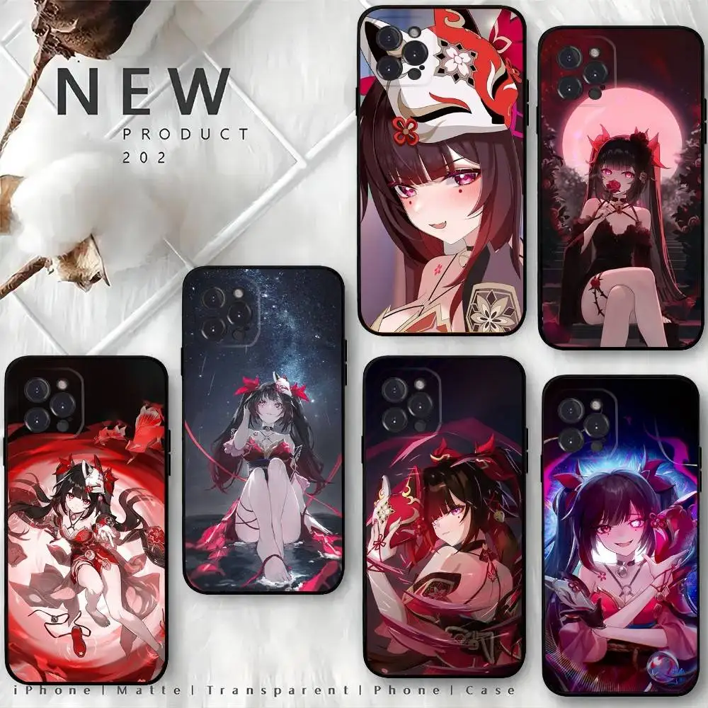 

Hanabi Honkai Star Rail Sparkle Phone Case For iPhone 16,15,14,13,12 Mini 11 Pro XR,X,XS,MAX 7,8 Plus Silicone Cover Soft Black