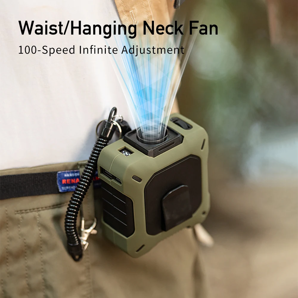 

Portable Clip Fan USB Rechargeable Wearable Waist Belt Powerful Fan 8000mAh Personal Mini Waist Fan for Outdoor Hiking Tent