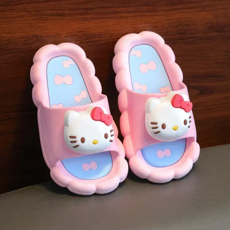 Sanrios Cinnamoroll HelloKittys Anime Figure Cartoon Summer Indoor Sandals Shower Room Non-slip Shoe Cute Adult Children Slipper