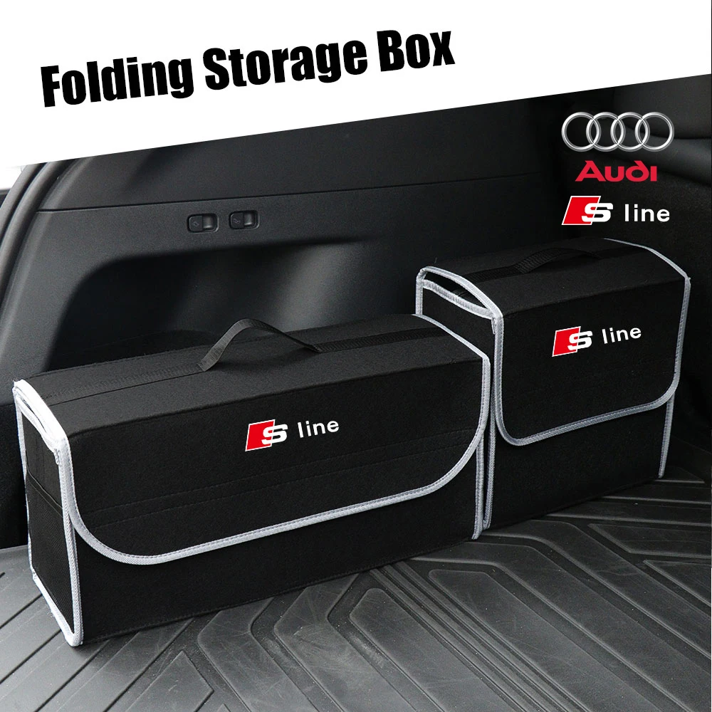 Car Large Folding Anti Slip Storage Bag Trunk Organizer For Audi Sline A4 B8 A3 8P A6 C7 B6 B9 8V B7 A5 Q5 Interior Accessories