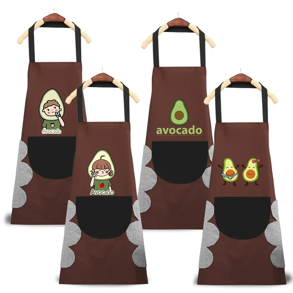 

New Kitchen Aprons for Men Chef Adult BIb Avocado Pattern Restaurant Cafes Cooking Apron Beauty Nails Work Clothes for Woman