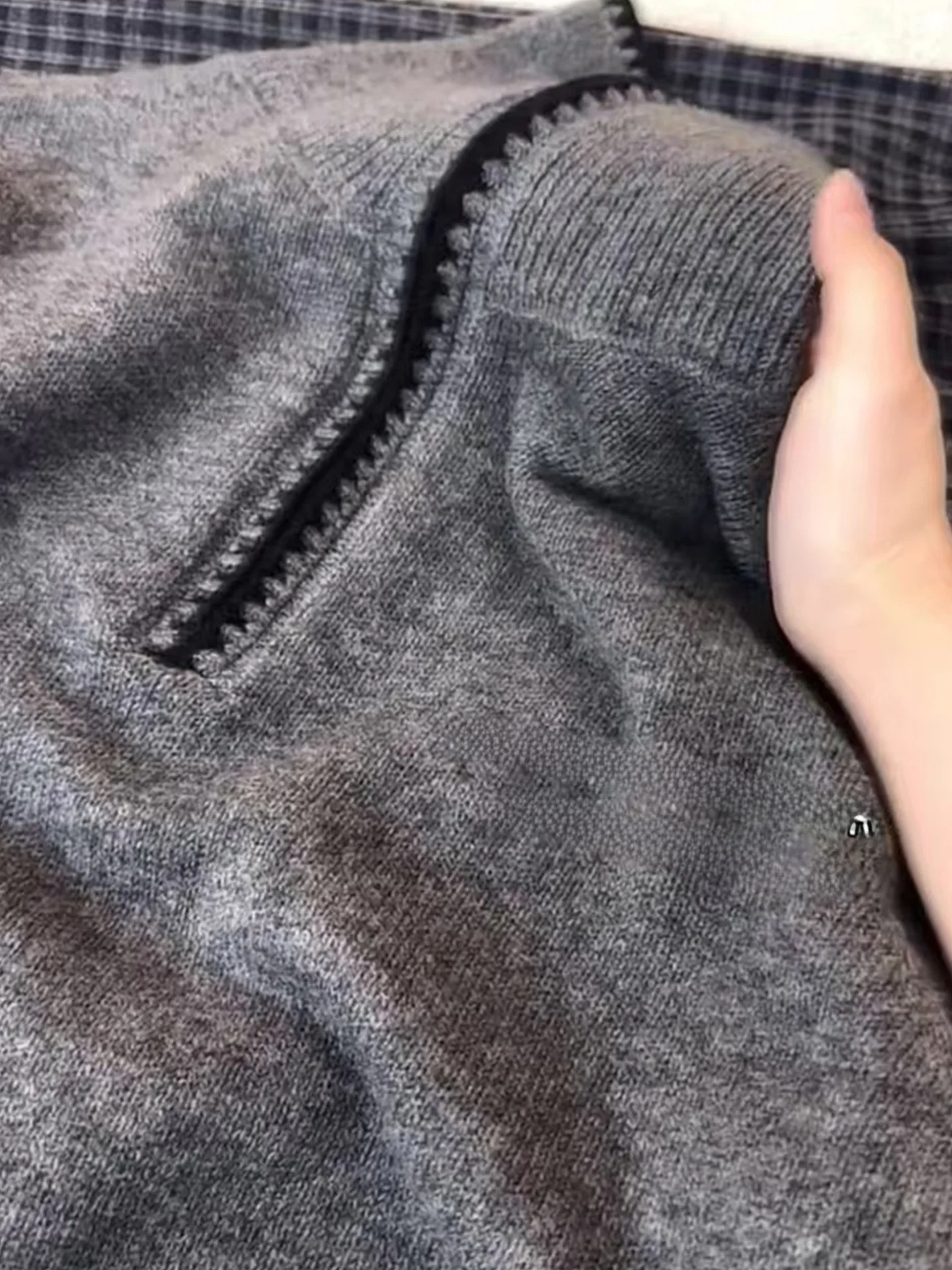 الكورية Sle كسول Thiened مقنعين سترة وهمية قطعتين عادية محبوك طويل Sve الدافئة الحرارية الترفيه Faion المرأة... #4