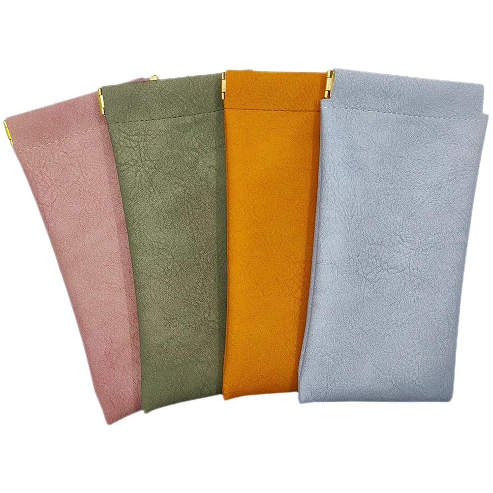 

4 Pcs Glasses Storage Bag Soft Sunglasses Case Travel Eyeglass Pouch Small Men and Women