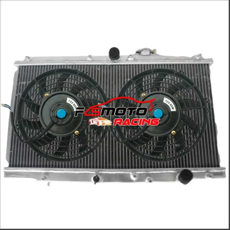 Aluminum Radiator & fans For 1996-2001 Honda Prelude Accord Type SH Coupe / ACURA CL 2.2L 2.4L I4 VTi VTi-S MT 96 97 98 99