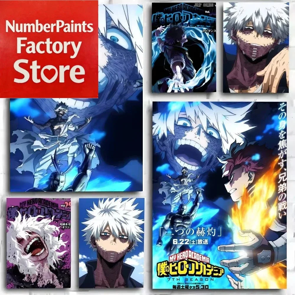

Цифровая картина маслом по номерам, аниме My H-Hero A-Academia, краска dabi с номерами, домашний декор, настенное искусство, идеальный подарок без fr