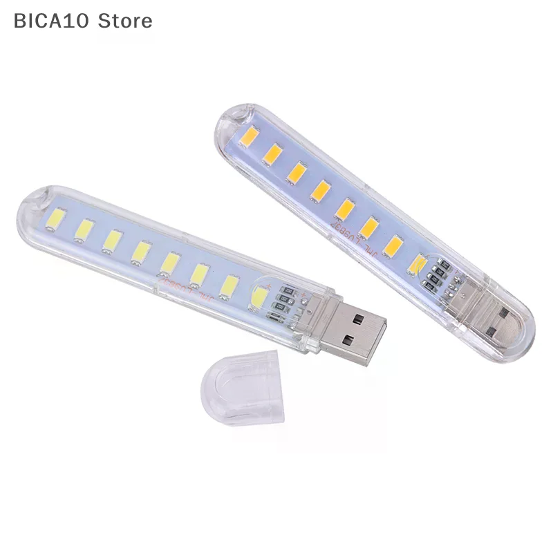 【CCA】مصباح LED صغير محمول 5 فولت 8 LED USB إضاءة الكمبيوتر المحمول مصباح الطاقة ضوء الليل لغرفة المعيشة غرفة نوم المنزل/الدراسة المكتبية