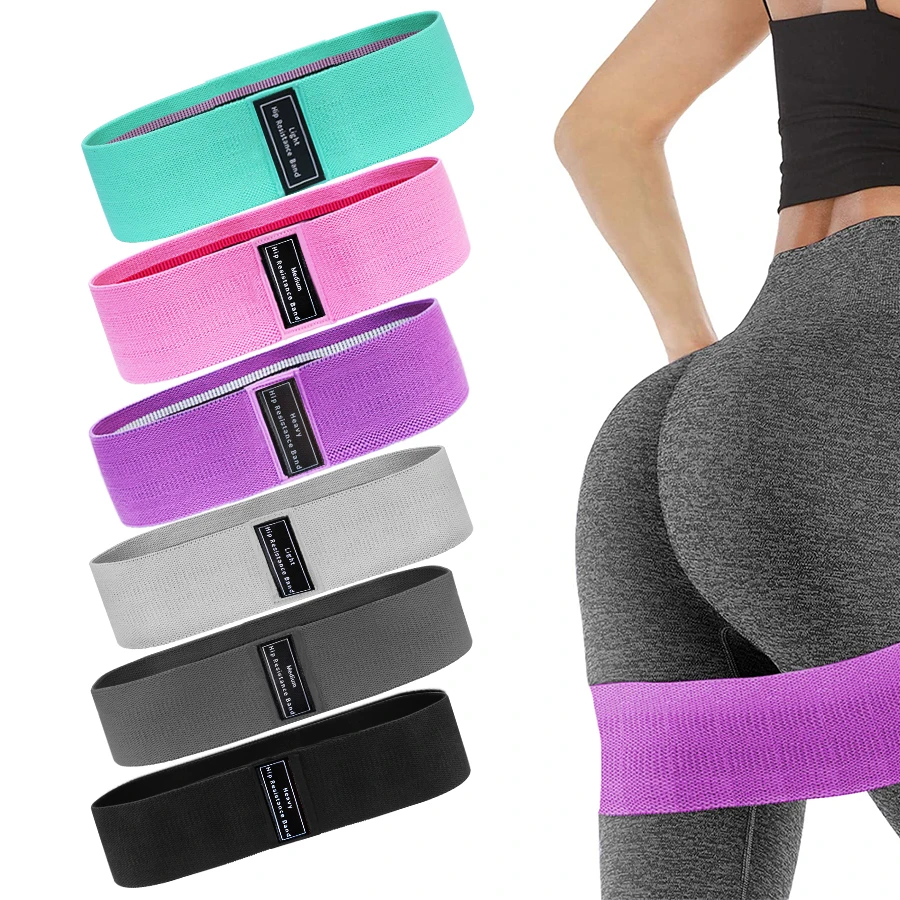 Glute Thigh Elastic Workout Bands Fabric Resistance Hip Booty Bands Squat Circle Stretch Fitness Strips Loops Yoga Gym Equipment