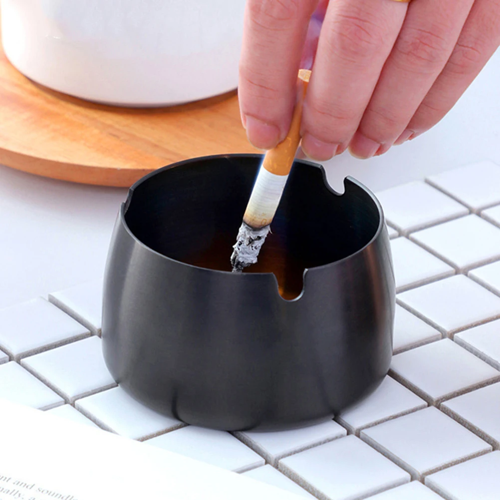 Desktop Cigarette Ashtray Desktop Ashtray With Lid Stainless Steel Windproof Ash Tray For Office Home