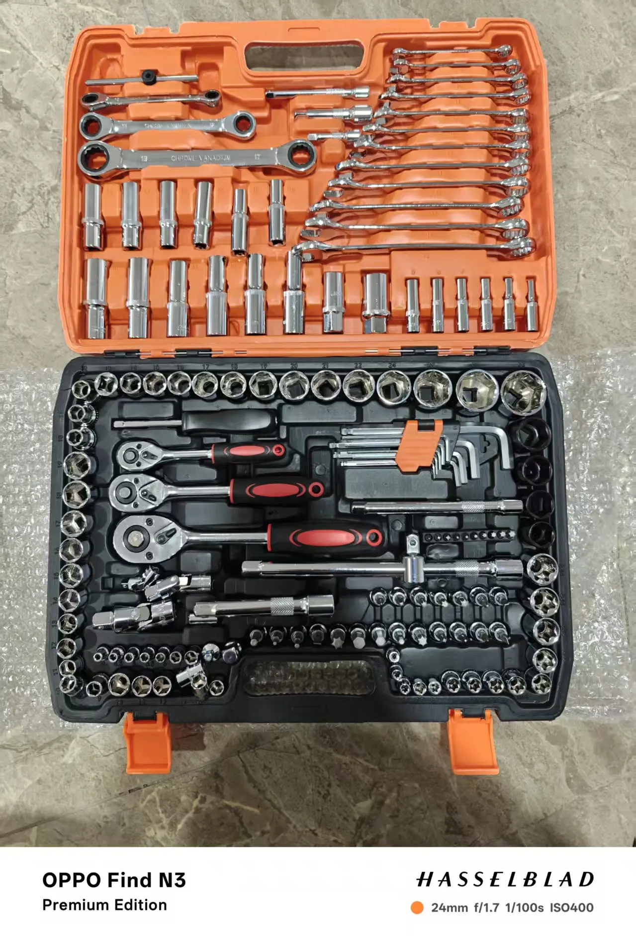 

Drive Socket Ratchet Wrench Set Metric Drill Bit Socket Extension Rod Manual Tool Box Package for Car Repair Garden Use