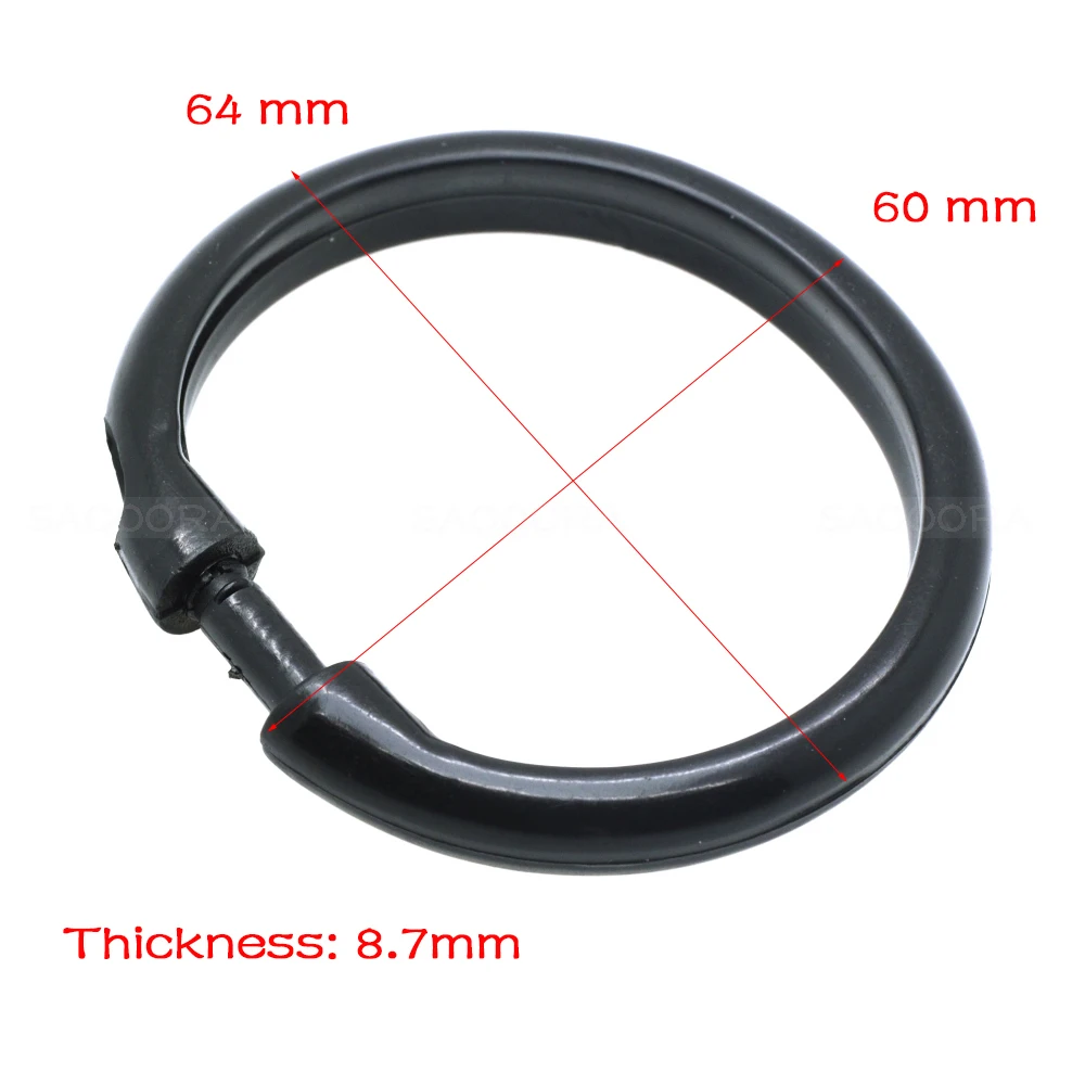 64mm*60mm Plastic Shower Curtain Ring Snap On Button Clip Black