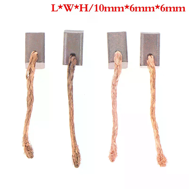 Electric Motor Carbon Brush Power Tool Blower Fan Brushes 6x6x10mm 4pcs