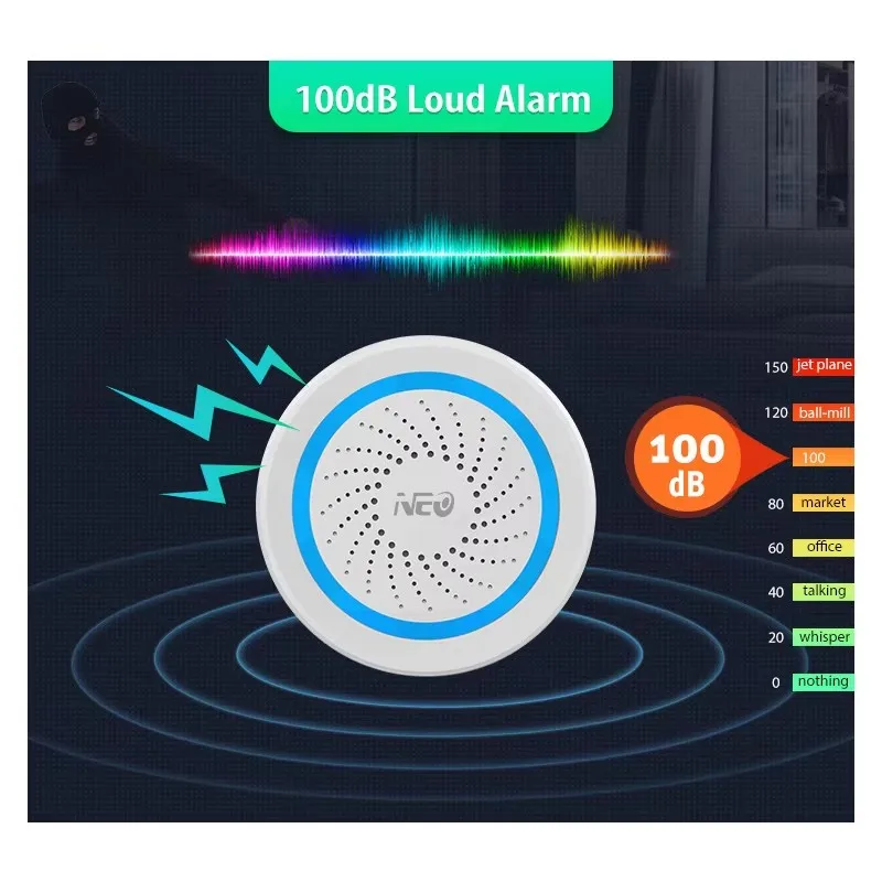 NAS-AB02Z Home Automation Z-Wave Sensor Siren Alarm Compatible with Z-wave 300 Series and 500 Series