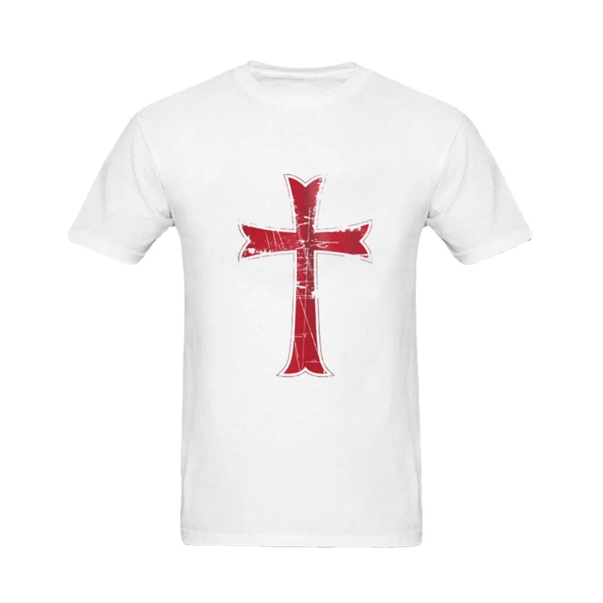 Fashion Crusader Knights Templar Distressed Cross T-Shirt. Summer Cotton Short Sleeve O-Neck Mens T Shirt New S-3XL