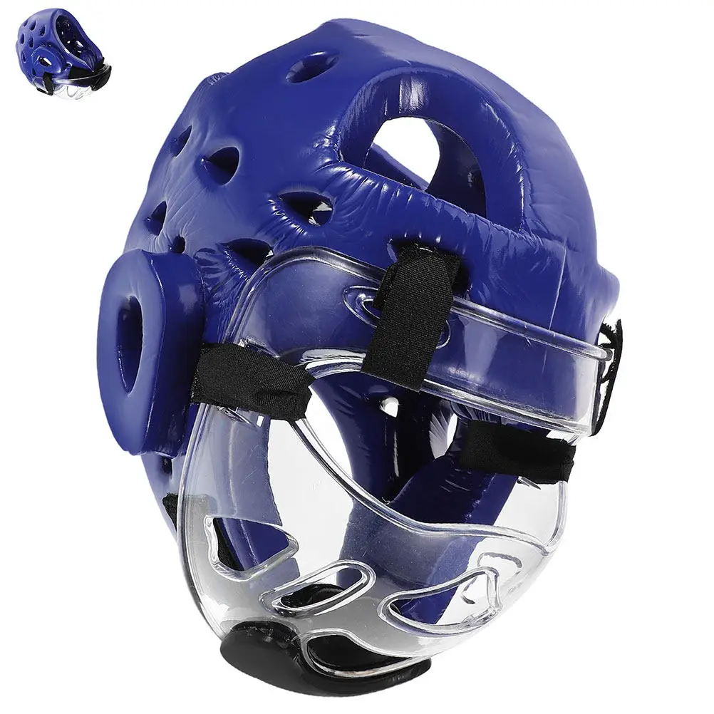 Kids Taekwondo Sparring Headgear Protective Guard Adjustable Strap Lightweight Breathable Foam Padding Karate Training Gear