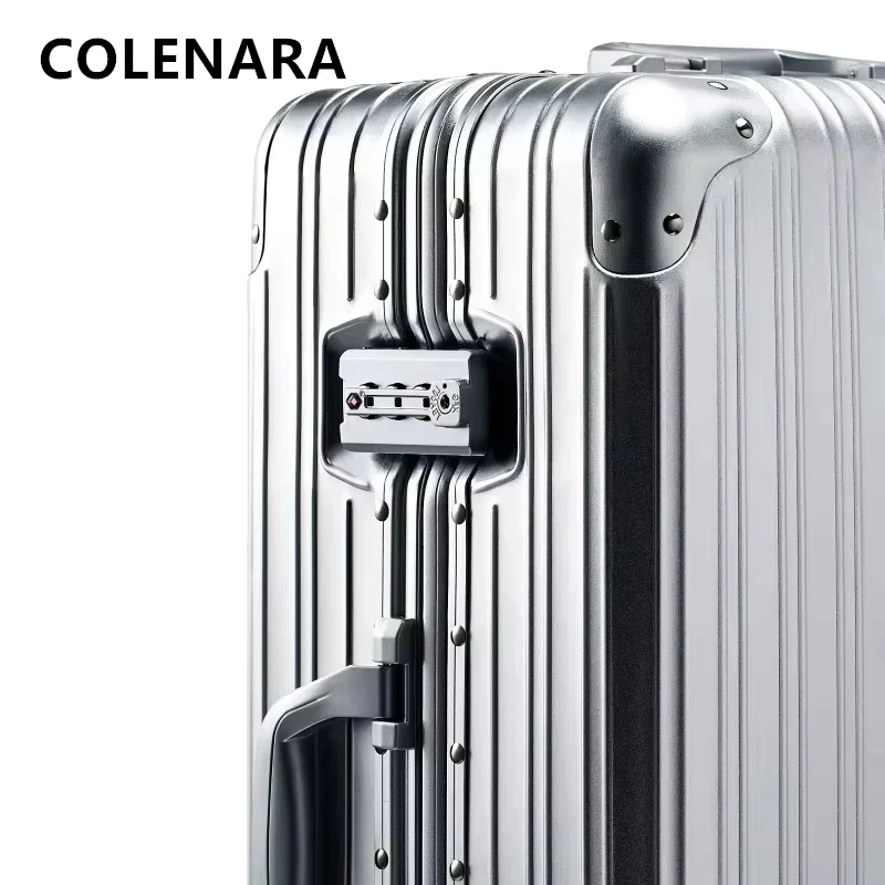 COLENARA Suitcase Full Aluminum Magnesium Alloy Boarding Box Large Capacity Trolley Case 20
