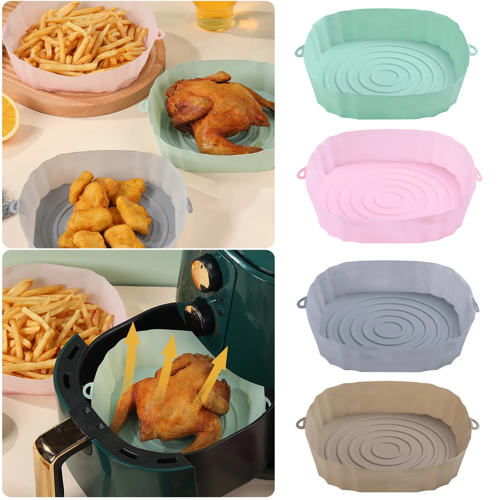 

Silicone Accessories Cake Pan Round Heat Insulation Mat Tray Fryer Liners Number Cake Pan 25 Barbecue Tools