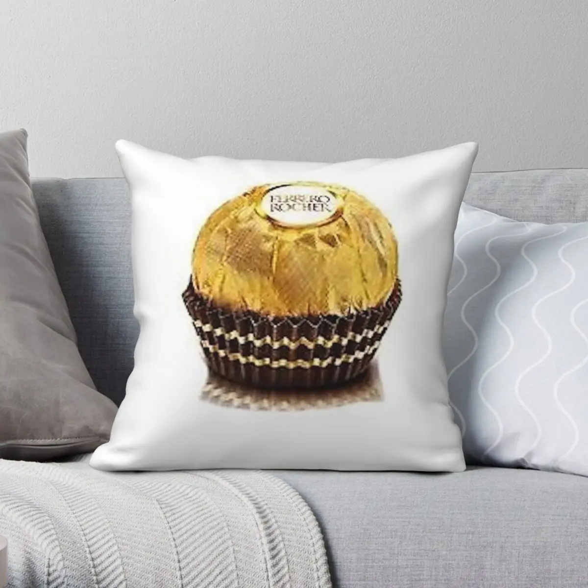 Ferrero Rocher Kissen bezug Polyester Leinen Samt kreative Reiß verschluss dekorative Kissen bezug Raum Kissen bezug Großhandel 45x45