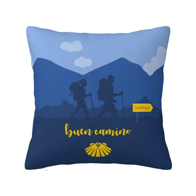 Custom Modern Buen Camino Santiago De Compostela Cushion Cover Soft Throw Pillow Case
