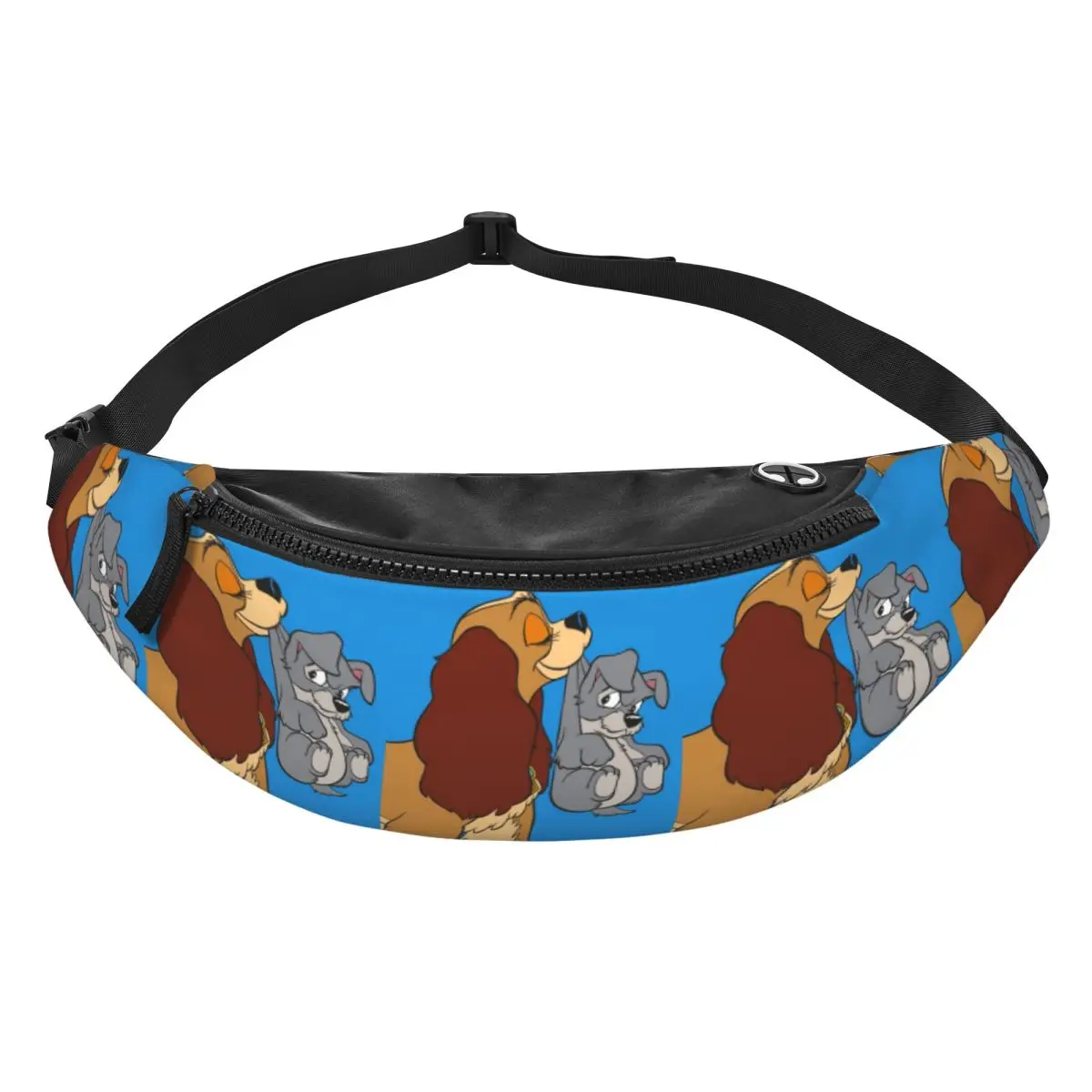 

Поясная сумка-бананка унисекс с мультяшным принтом «Дама и Трамп» для бега, телефона и денег