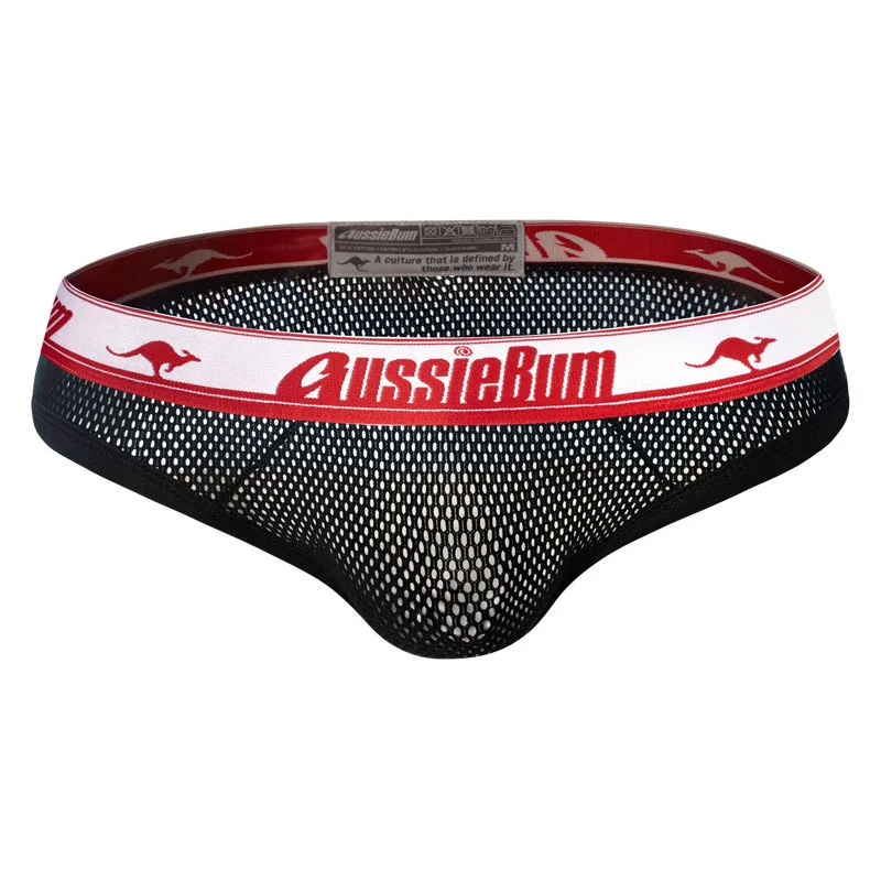 Aussiebum men\'s briefs Low waist youth mesh breathable pants Light elastic comfortable sexy belt mesh underwear