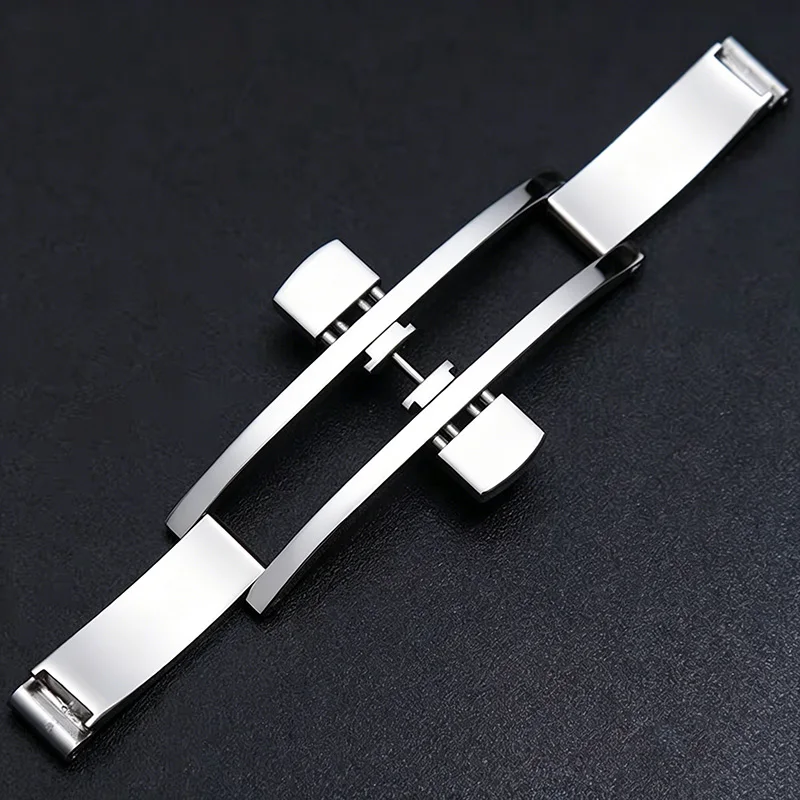 Watch Band Buckle Stainless Steel Double Press Butterfly Fits Longins Watch Strap Double Push Button Watch Band Deployment Clasp