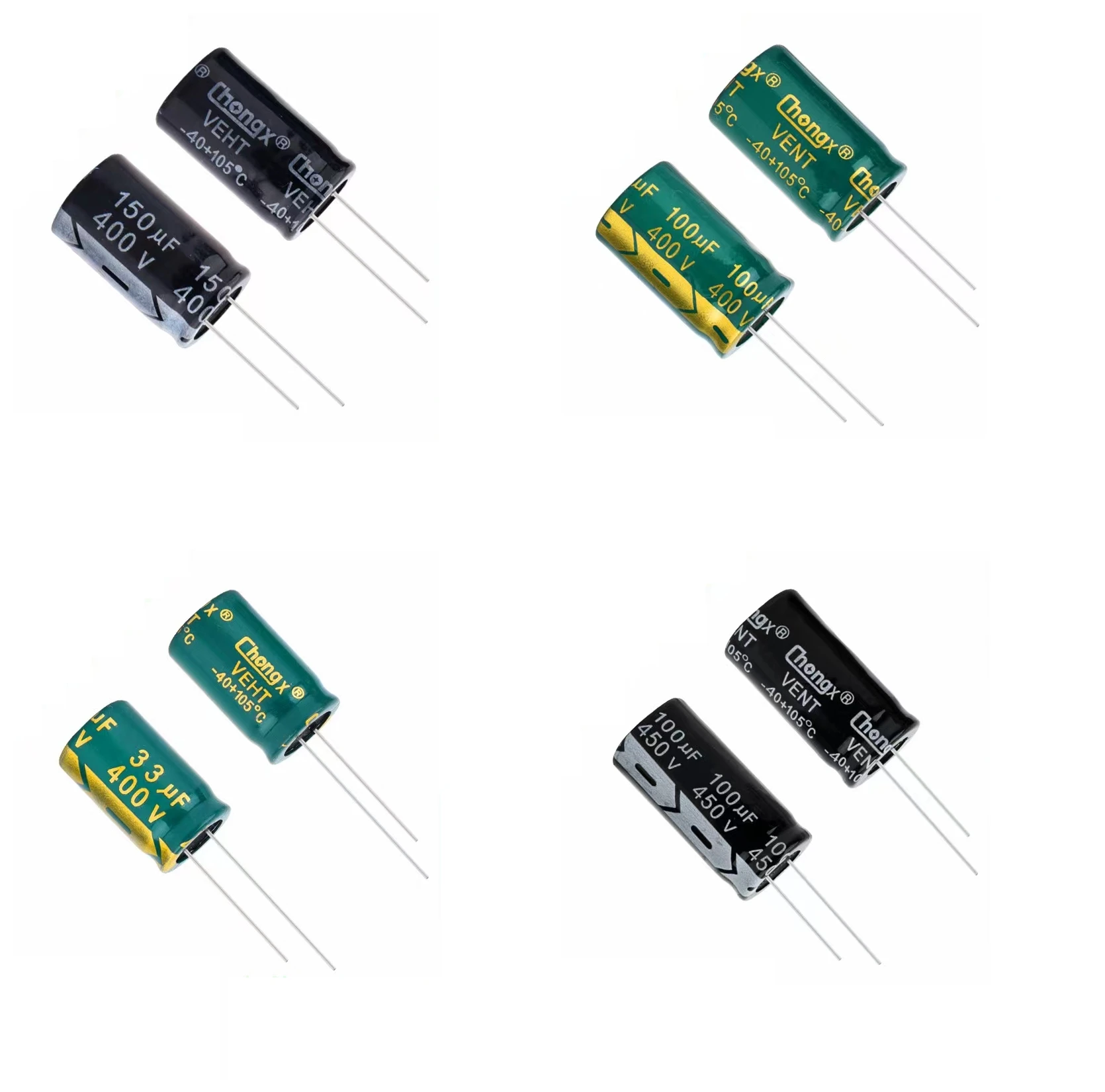 450V DIP High Frequency Aluminum Electrolytic Capacitor 1uF 2.2uF 3.3uF 4.7uF 6.8uF 10uF 15uF 82uF 100uF 120uF 150uF 180uF 220uF