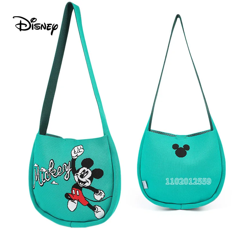 

Disney Mickey New Knitted Women's Shoulder Bag Luxury Brand Fashion Women's Shoulder Messenger Bag Cartoon Casual Women's Bag