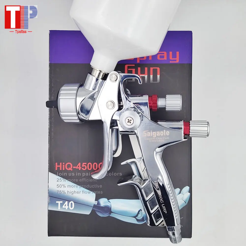 

Tpaitlss T40 Car Spray Gun HVLP High atomization spray gun with 1.3mm nozzle and 600ml spray gun cup