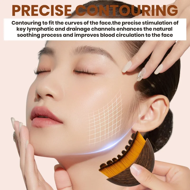 

New Lymphatic Contouring Brush, Lymphatic Drainage Massager, Facial, Chin, and Jawline Sculpting, Fatigue Relief