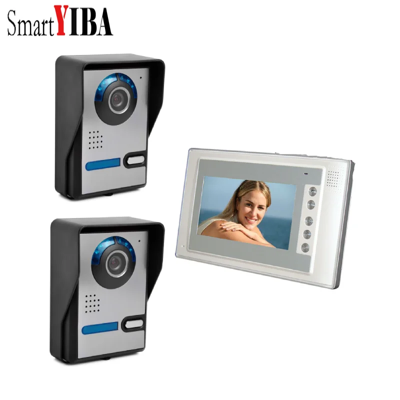 

SmartYIBA 7" Video Doorbell Entry Camera Home Intercom Building Video Bell 2 Way Intercom Doorphone Kits