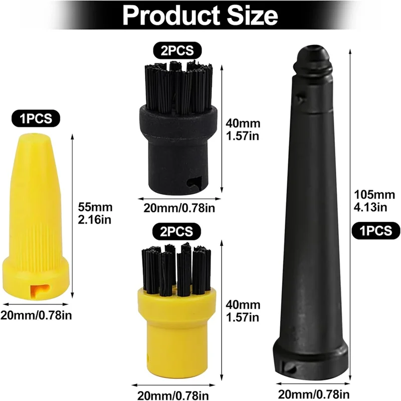 رائجة البيع مجموعة ملحقات منظف البخار ل Karcher SC1-SC5 CTK10 CTK20 ، مجموعة فرشاة مستديرة لملحقات منظف البخار Karcher