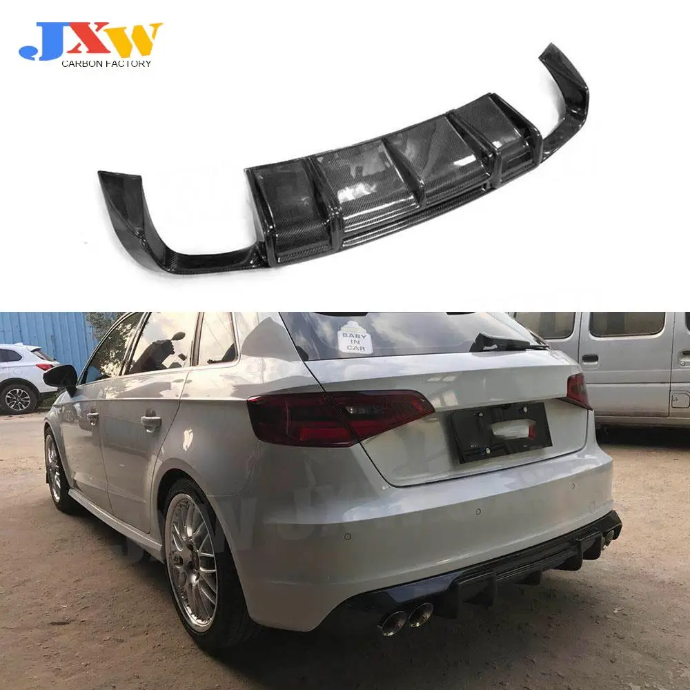 

Carbon Fiber Rear Bumper Lip Spoiler Diffuser for Audi A3 Sline S3 Hatchback Not A3 Standard 2013-2016 FRP Body Kits