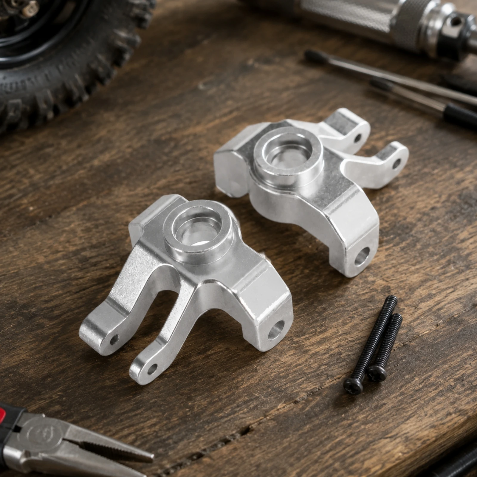 RC off-Road Steering Knuckle Upgrade Replacement Aluminum Steering Knuckles Set Long-Lasting Precision
