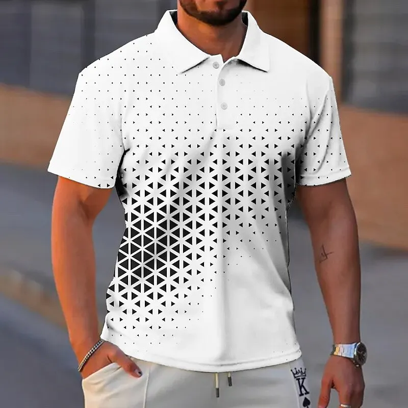 

Funny 3D Print Polo Shirt For Men Casual Lapel Short Sleeve Button Tops Summer Daily Loose T-Shirts Hip Hop Trend Men's Clothes